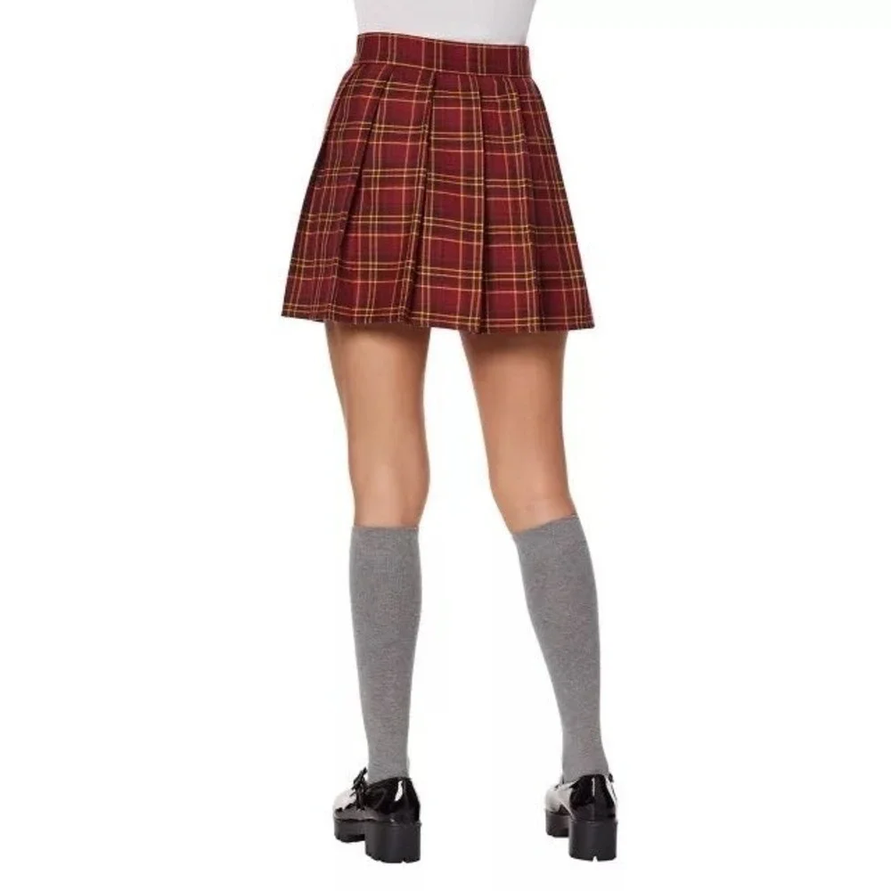 Harry Potter Gryffindor Plaid Skirt Pleated Mini NWT‎ Red Gold Lrg Hermione - Picture 2 of 13